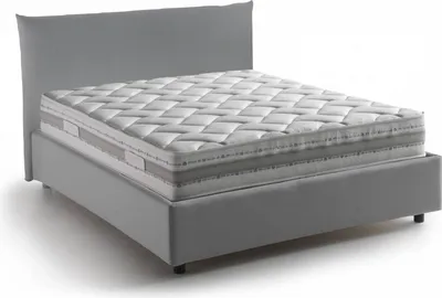 Produktbild von Quadratisches und halbes Bett Dbranc, Containerbett mit Stoffbespannung, 100%  Italy, Frontöffnung, inklusive Matratze Cm 120x190, Grau