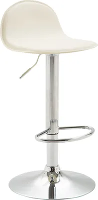 Produktbild von TPFLiving Barhocker Luna V2 Gestell Metall in Chromoptik Kunstleder Creme