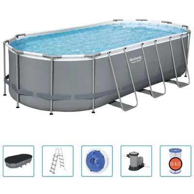 Produktbild von Bestway Power Steel Aufstellpool Oval 549x274x122 cm