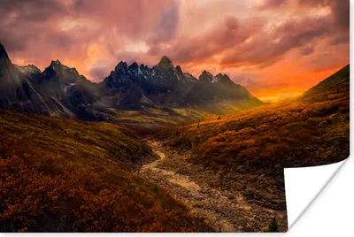 Produktbild von MuchoWow® Poster Berglandschaft in Kanada bei Sonnenuntergang 180x120 cm - Fotoplakat
