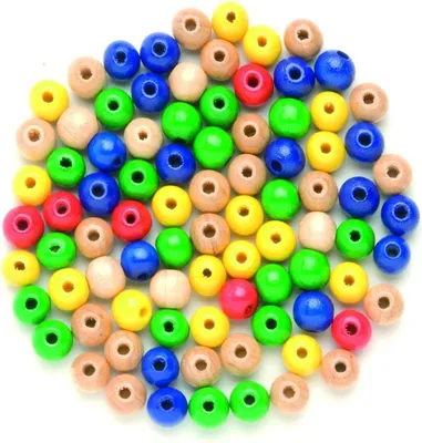 Produktbild von Holzperle bunt-mix Ø 15 mm 14 Stück