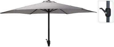 Produktbild von Ambiance Gartenschirm Strandschirm Sonnenschirm 290 cm mit Kurbel HELLGRAU