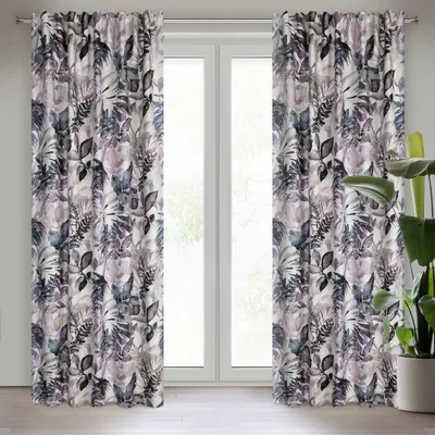 Produktbild von Vorhang LILIA weiß violett 135x270 cm Kräuselband SZEL