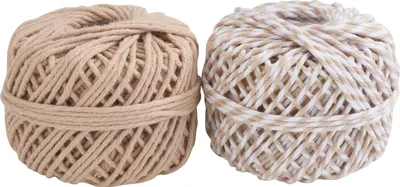 Produktbild von Baumwollkordel-Set Natur 15 m, 2 mm, 8-fädig, 2 Knäuel in verschiedenen Farben