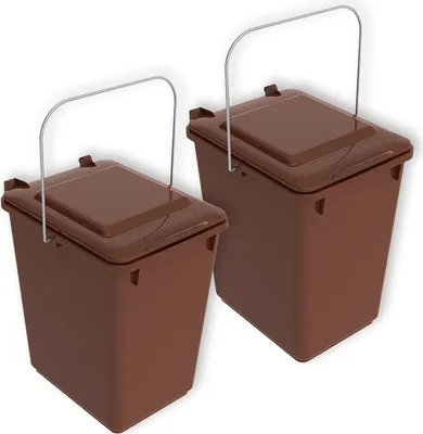 Produktbild von Sulo 2 xBoy Müllbehälter für Küche und Garten 10 Liter im Set braun BIOABFALL