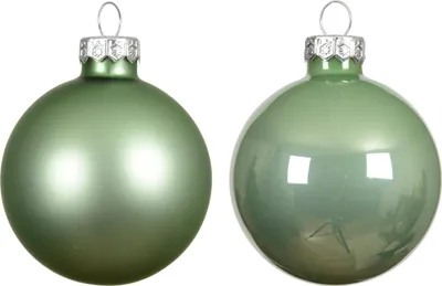 Produktbild von Weihnachtskugeln Glas 6cm x 10 Stück - Matchagrün