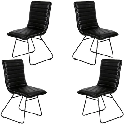 Produktbild von Esszimmerstuhl wohnzimmerstuhl, Rindsleder Schwarz