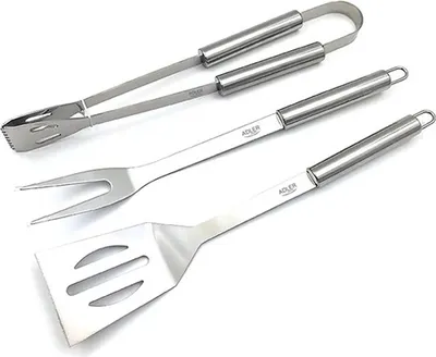 Zdjęcie produktu dla Sztućce Grillowe Przybory Akcesoria do Grilla Stal Nierdzewna Zestaw + Etui