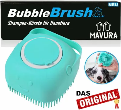 Immagine prodotto di BubbleBrush spazzola per cappotti spazzola da bagno spazzola per cani gatti spazzola per shampoo dispenser