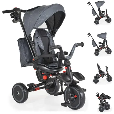 Produktbild von Cangaroo Pluto Grau Driewieler mit Duwstang
