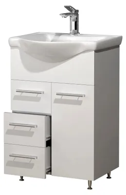 Produktbild von 2-teiliges Waschplatz-Set | Waschtisch-Unterschrank 55 cm | Badmöbel mit Waschbecken | praktische Schubladen | Lisalo L