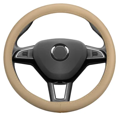 Produktbild von HEYNER® Lenkradhülle beige Auto 37-39 cm elegant Lenkradschoner beiges weiches Leder Universal griffsicher rutschfest bequem universal