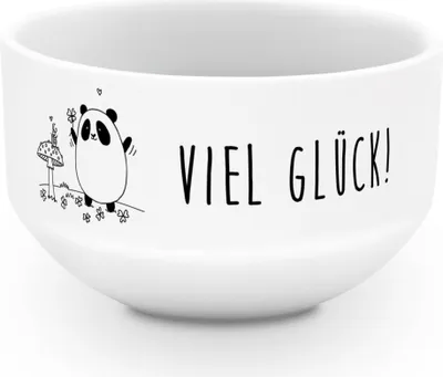 Produktbild von Mr. & Mrs. Panda Schüssel Panda Glück - Weiß - Geschenk, Snackschale, Müslischüssel, schale, Müslischale Porzellan