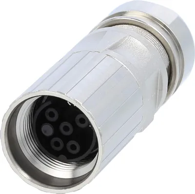 Produktbild von M17 Kabelsteckverbinder gerade Buchse Crimpanschluss, Polzahl 5+PE Kabelabgang gerade, Klemmbereich 8,0mm - 10,0mm - 1