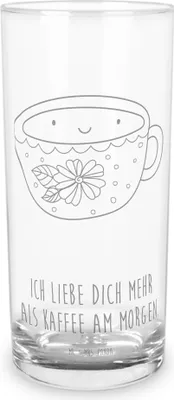 Produktbild von Mr. & Mrs. Panda Tumbler Kaffee Tasse 200 ml - Transparent - Geschenk, Glücklich, Geschmack, Wasserglas, Glas, Genuss, Trinkglas, Lustige Sprüche, Longdrinkglas, Liebe
