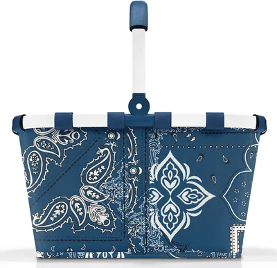 Produktbild von reisenthel carrybag, Einkaufskorb, Picknickkorb, Tragetasche, Frame Bandana Blue, 22 L, BK4099