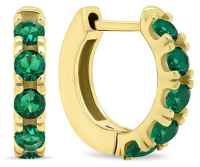 Produktbild von Tiny gold plated rings with green zircons EA481YG