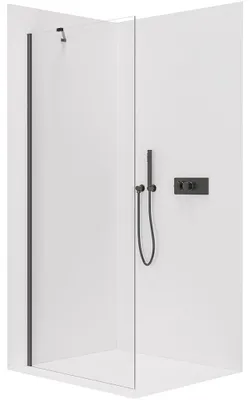 Zdjęcie produktu dla szkło ceramiczneO – Kabina prysznicowa Walk-in Onyx Y L/P – 8 mm – czarna matowa, szkło przezroczyste – 60 x 200 cm
