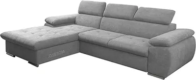 Produktbild von Ecksofa mit Schlaffunktion und Bettkasten, Couch für Wohnzimmer, Schlafsofa Sofagarnitur Sofa Eckcouch L-Form Wohnlandschaft mit Bettfunktion NILUX (Eckosfa NILUX Hellgrau) 284 x 196 x 78 cm, Links Ottomane
