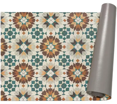 Produktbild von Küchenläufer 67x100cm Bunt abwaschbar Sternblume LADY Läufer Küchenteppich Stoff-Teppich
