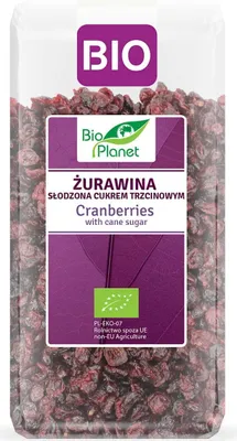 ŻURAWINA SŁODZONA CUKREM TRZCINOWYM BIO 400 g - BIO PLANET