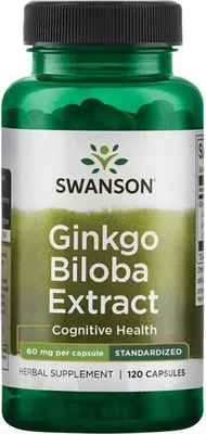Obrázok produktu pre Ginkgo Biloba extrakt 60 mg 120 kapsúl Swanson Health Products
