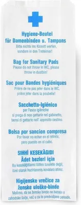 Produktbild von Funny Hygienepapierbeutel - weiß - 7-sprachig bedruckt - 1000 Stück
