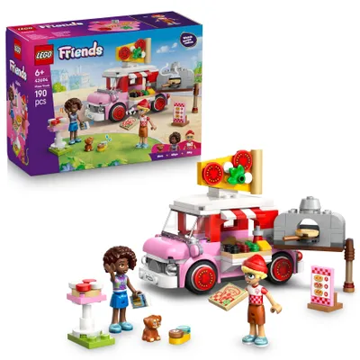 Produktbild von LEGO Friends Pizzawagen - Spielset mit 2 Minifiguren, Hundefigur & Spielzeug Lebensmittel Zubehör - Kinderzimmer Deko - Geschenkidee für Mädchen ab 6 Jahren - 42694