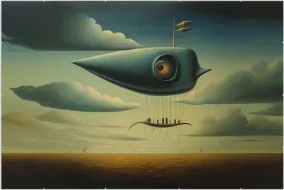 Produktbild von Wallario Wandbild Himmelsfahrer, Größe: 61 x 91,5 cm, Poster mit rahmenlosen Bildhalter