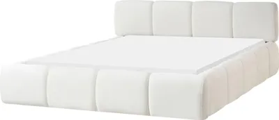 Obrázek produktu pro BELIANI Postel krémově bílá čalouněná 160 x 200 cm skandinávský moderní minimalistický styl ložnice