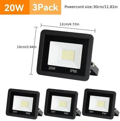 Obrázek produktu pro Tříramenný LED reflektor, bílé světlo, vysoce kvalitní vodotěsné venkovní osvětlení, 20W reflektor, zahradní projektor