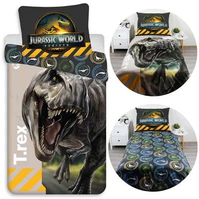 Produktbild von Jurassic World doppelseitige Kinderbettwäsche aus Baumwolle mit Reißverschluss, 100 % Baumwolle, 140 x 200 cm + 70 x 90 cm,