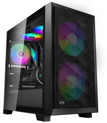 Produktbild von PC-Gehäuse Mid Tower, Airflow, M-ATX, 2 ARGB Lüfter, für ITX/E-ATX