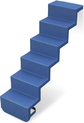 Produktbild von Pooltreppe Eleganz 60 I 5-stufig I Randbefestigung - lang I azurblau