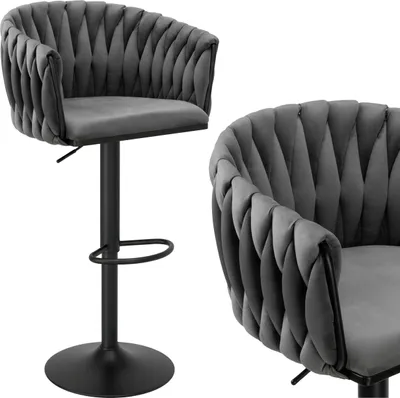Obrázek produktu pro Cofton Black Graphite Velvet Bar Hocker