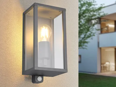 Produktbild von LED Außenwandleuchte mit Bewegungsmelder Fassadenbeleuchtung in Anthrazit H 29cm