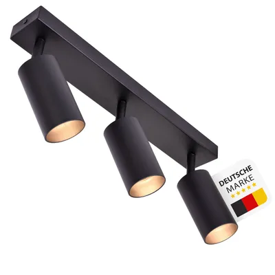 Produktbild von GU10 Deckenleuchte ProSpot 866-3-BK Schwarz – 3-flammig, Aluminium, IP20