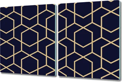 Produktbild von Glas-Herdabdeckplatte Glaskeramikkochfeld-Abdeckung Spritzschutz - 2x 40x52 cm - Abstrakte Goldformen