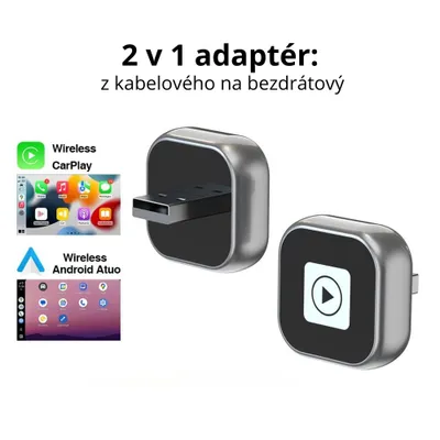 Obrázek produktu pro Bezdrátový CarPlay & Android Auto adaptér – USB Plug & Play dongle pro iPhone & Android – Mini chytrý box
