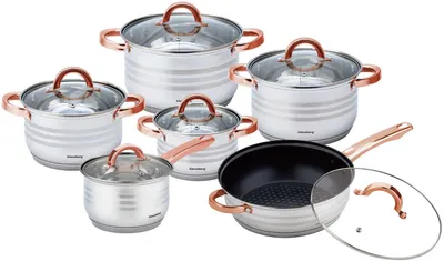Obrázek produktu pro Klausberg ocelové hrnce 12 elementů 2,1l, 2,1l, 2,9l, 3,4l, 3,9l, 6,6l KB7700