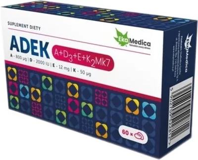 Produktbild von ADEK Vitamin ADEK MK-7 KNOCHENIMMUNITÄT Ekamedica 60 Kapseln.