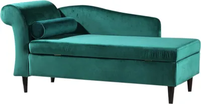 Produktbild von KAWOLA Polsterliege SARAH Ottomane Recamiere Stoff grün 163x77x73cm