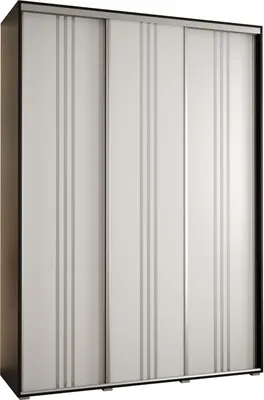 Produktbild von MEBLE KRYSPOL Davos 6 Schrank, drei Türen - 235,2x170x45 cm - Schwarz Weiß Silber