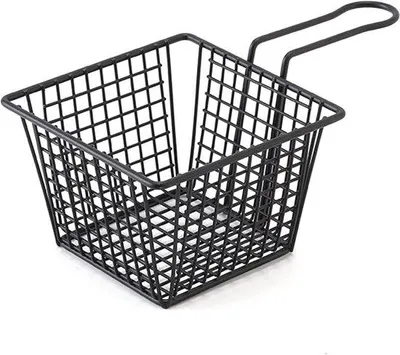 Image de Mini friteuse métallique, friteuse de table, friteuse pour restaurant à domicile, 13 × 8 cm, noire