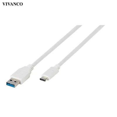 Obrázok produktu pre ViVanco™SuperSpeed, 1 m, USB C, USB A, USB 3.2 Gen 1 (3.1 Gen 1), 5 Gbit/s, Biela