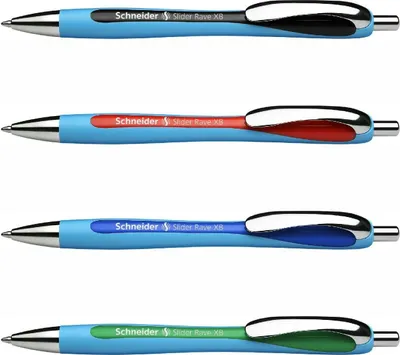 Produktbild von Schneider Slider Rave XB - 4er-Set schwarz, rot, blau, grün
