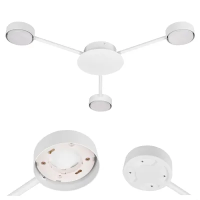 Zdjęcie produktu dla MasterLED lampa sufitowa 3-punktowa biała na 3x GX53 LED, nowoczesny design Ø65cm, lampa do salonu płaska