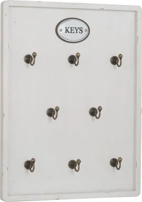 Obrázok produktu pre Moritz key board key box 27x36cm Kľúče 8 háčikov s rámom biely držiak na kľúče vintage key board key storage