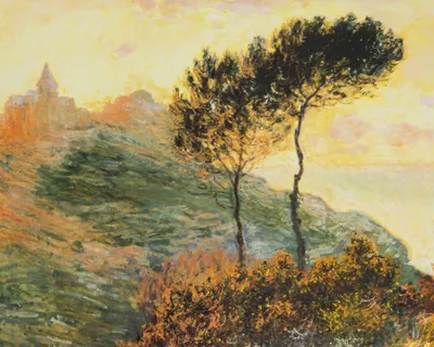 Zdjęcie produktu dla Claude Monet Art Print Obraz - Kościół w Varengeville, 1882 (40 x 50 cm)