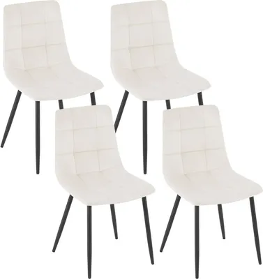 Produktbild von EUGAD 4 x Esszimmerstühle, Polsterstuhl, mit Samtbezug, Metallbeine Beige